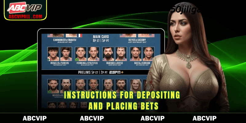Instructions for depositing and placing bets